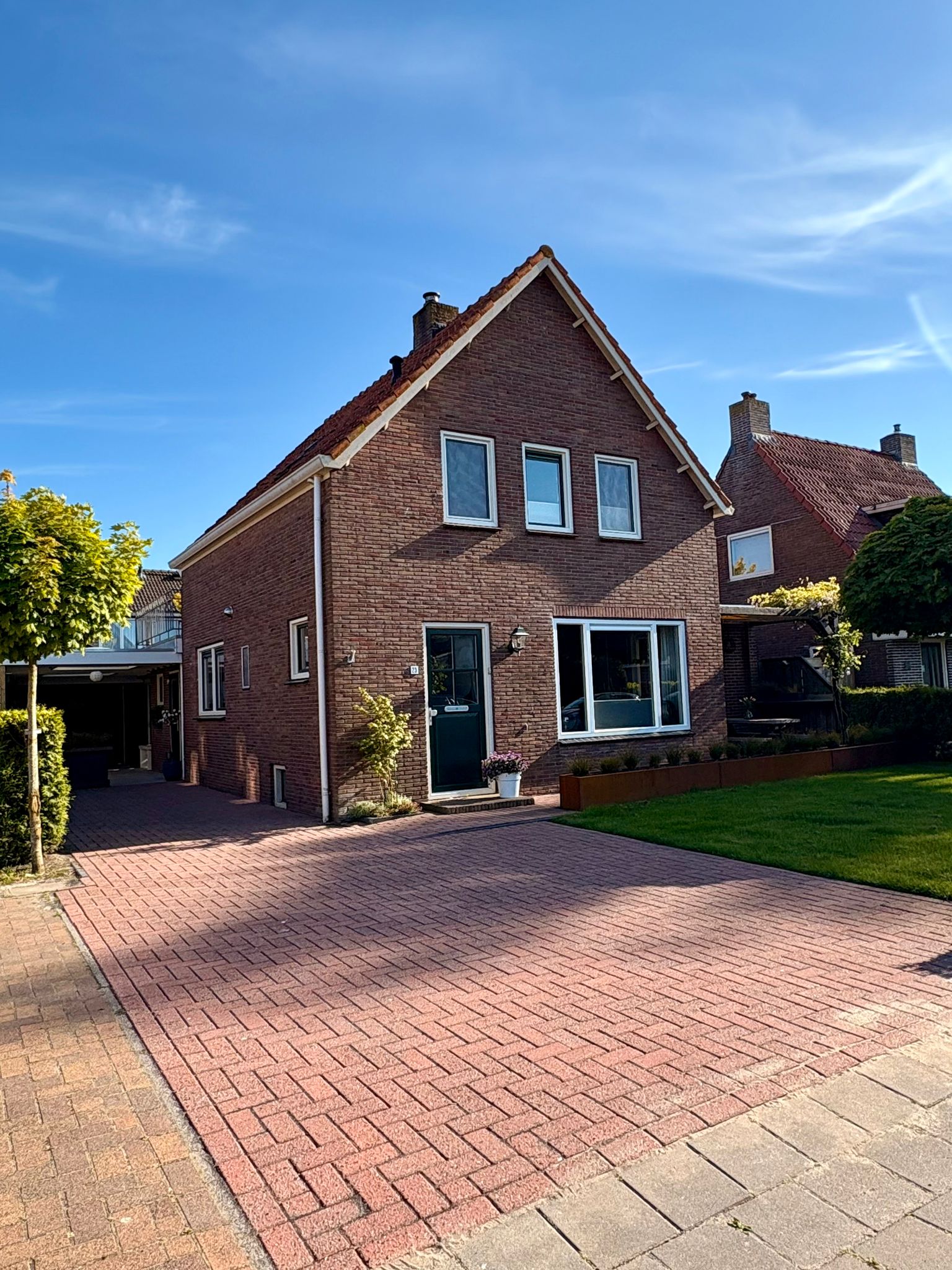 Oprit bestrating project, close-up van het patroon
